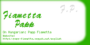 fiametta papp business card